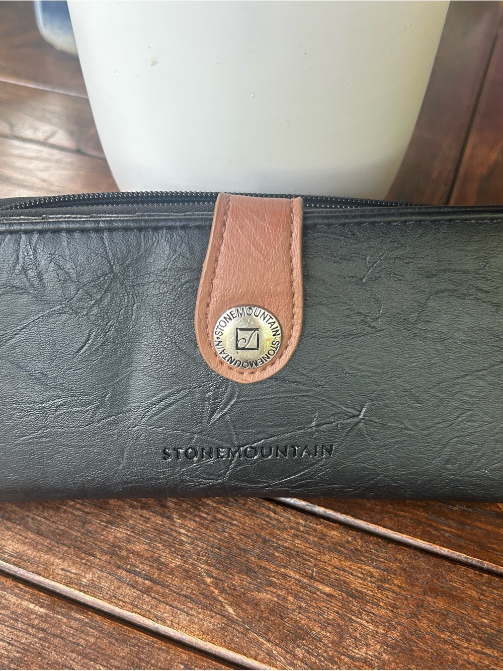 Stone Mountain Leather Accessories Black and Brown Zip Wallet - Picture 4 of 5